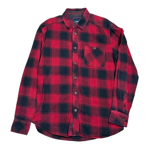Kolby Shirt Mens Small Red Black Plaid Flannel Long Sleeve Button Front Pocket